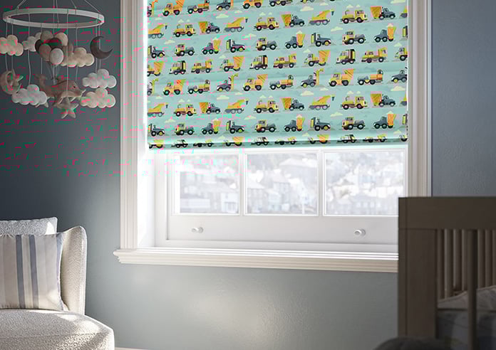 Construction Crew, Digger - Motorised Roman Blind - Image 5